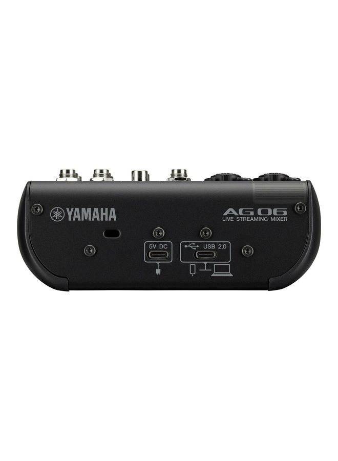 YAMAHA 6 Channel Live Streaming Loopback Audio USB Mixer AG06MK2B Black - Image 3