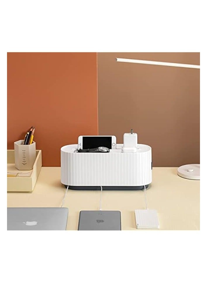 erorex Cable Management Box, Ventilation and Heat Dissipation Large Capacity Storage Box,Suitable for TV, Computer, Laptop Power Strips, Fashionable Power Strip Box for Home, Office - Image 3