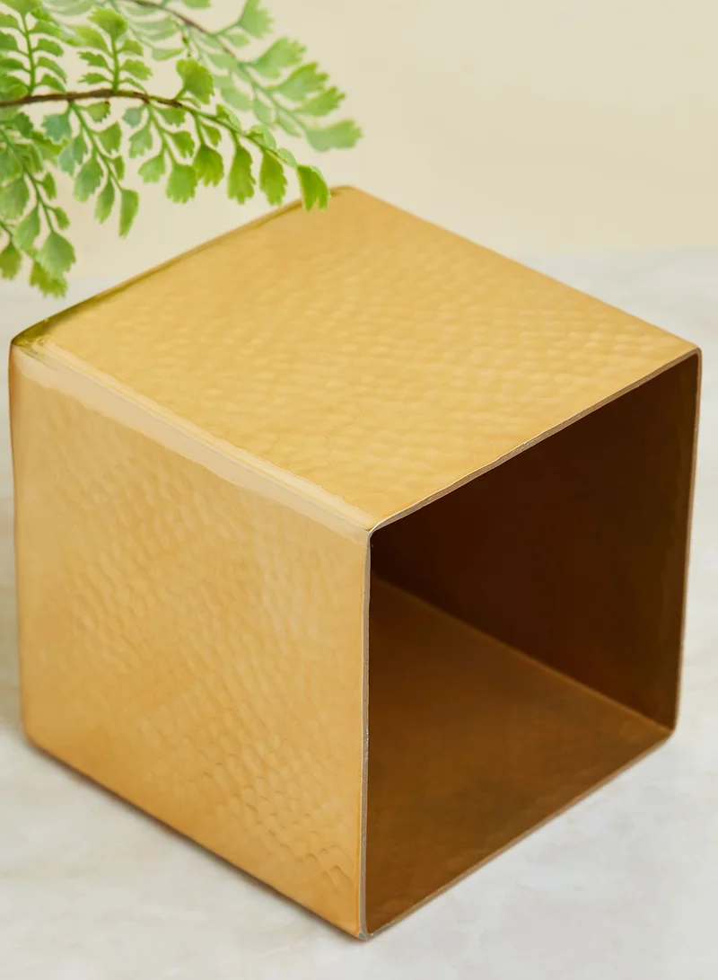 Premier Allegra Hammered Gold Tissue Box