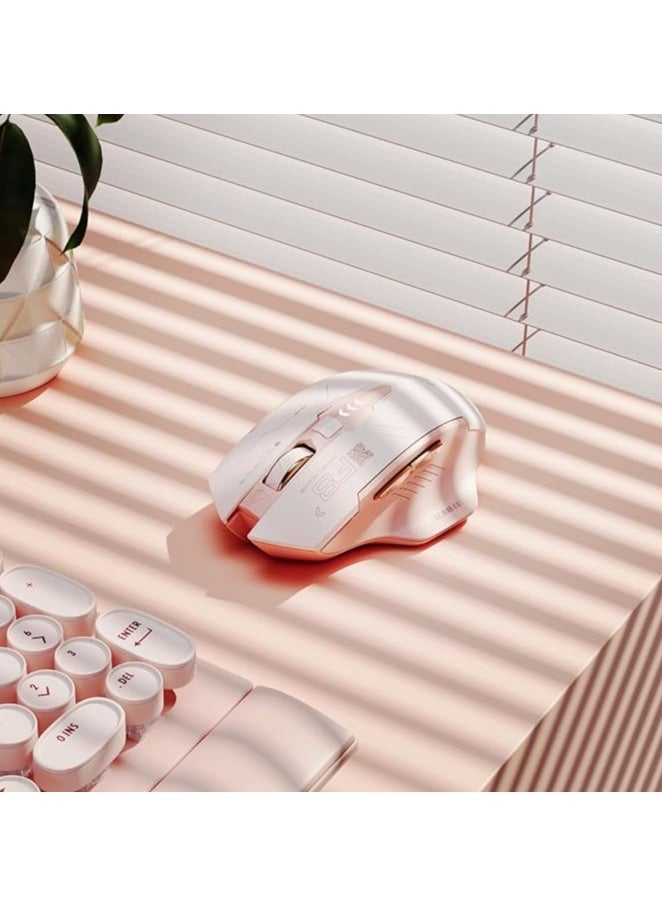 Wireless Mouse,Rechargeable Mouse Wireless 2.4G USB(Battery Level Visible) Ergonomic Computer Mouse,3 Levels DPI Silent Wireless Mice for Laptop PC Computer(Pink)