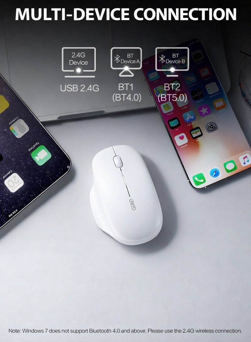 inphic ماوس لاسلكي، ماوس قابل لإعادة الشحن لاسلكي 2.4G USB (مستوى البطارية مرئي) ماوس كمبيوتر مريح، 3 مستويات DPI ماوس لاسلكي صامت للابتوب PC الكمبيوتر (وردي) - Image 4