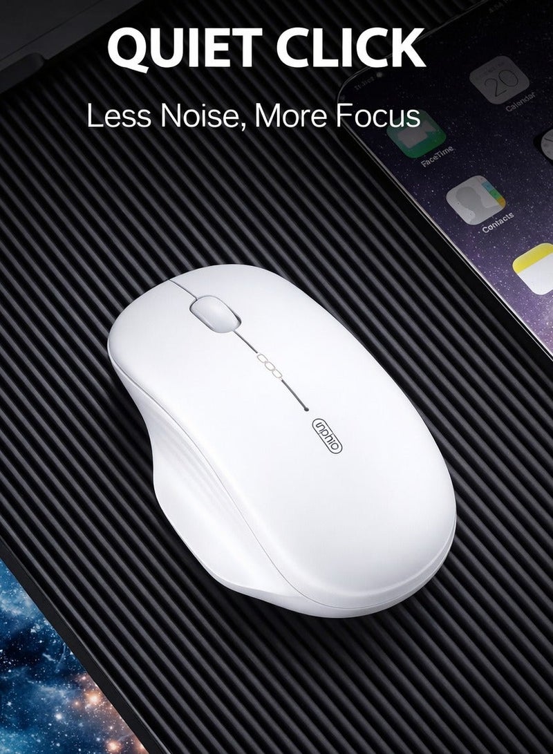 inphic ماوس لاسلكي، ماوس قابل لإعادة الشحن لاسلكي 2.4G USB (مستوى البطارية مرئي) ماوس كمبيوتر مريح، 3 مستويات DPI ماوس لاسلكي صامت للابتوب PC الكمبيوتر (وردي) - Image 5