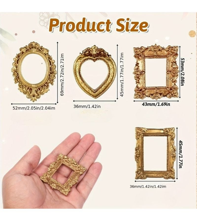 18 إطارات صور مصغرة عتيقة الطراز الباروكي الصغير مثالية لعرض المجوهرات أو الصور على الطاولات أو الجدران في المناسبات مثل عيد الميلاد، عيد الفصح، عيد الحب، الأعراس، 18 قطعة متنوعة. - Image 2