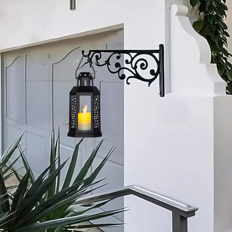 KRESHU LED Storm TeaLight Lantern ABS Plastic Night Light TeaLight Wall Hanging Holder IndoorOutdoor Wedding Home Party Room Balcony Deck Decoration TeaLight Candle Dark Black 1Pcs - Image 4