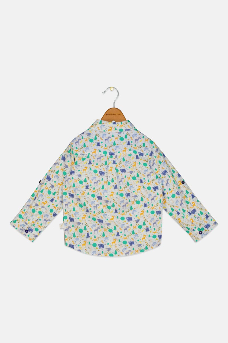 Hamleys Toddlers Boy Graphic Print Long Sleeve Casual Shirt, Multicolor - Image 3