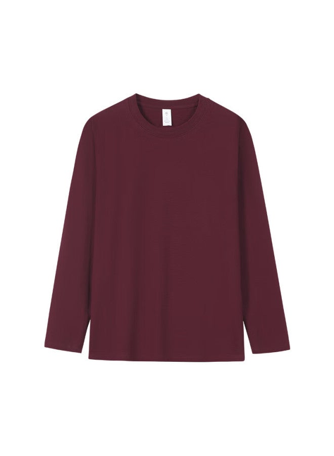 ASK Wendao Autumn Winter New Warm Comfortable Crew Neck Long Sleeve T-shirt W6631c Maple Leaf Red 4XL - Image 3