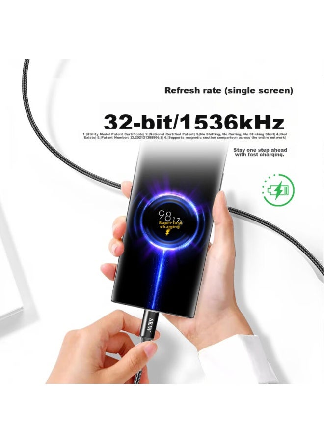 Skw Full-Function Dual-Head Type-C Data Cable, Pd100W Fast Charging, Ctoc, Screen Mirroring 4K Video Transmission, Suitable For Apple Tablets, Iphone 15 Laptops, Bg024-2 Meters - Image 4
