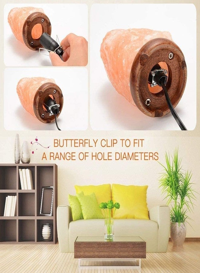 WE Himalayan Salt Lamp Replacement Cord Set, 15W E14 Bulb with Holder, Black Power Cable - Image 5