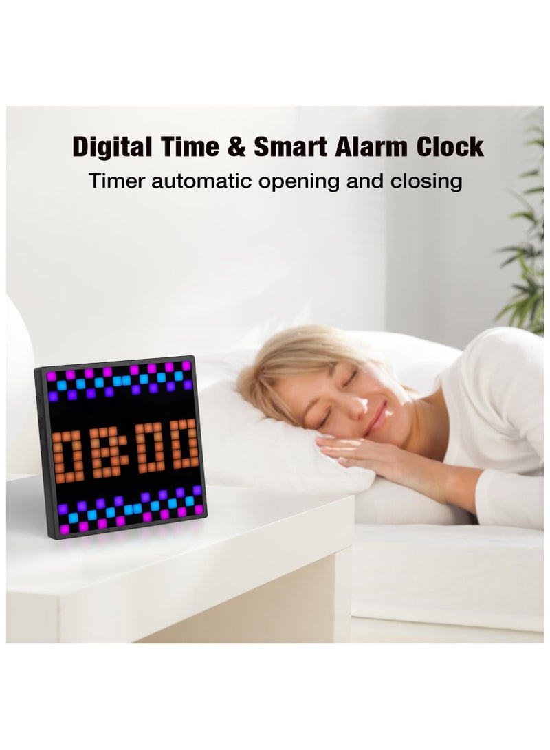 SYOSI LED Pixel Art Display - 16x16 Smart Clock RGB Pixel Matrix Panel DIY Graffiti Animations Patterns Text Programmable LED Sign for Living Room Bedroom Game Room, for Kids Adults - Image 3