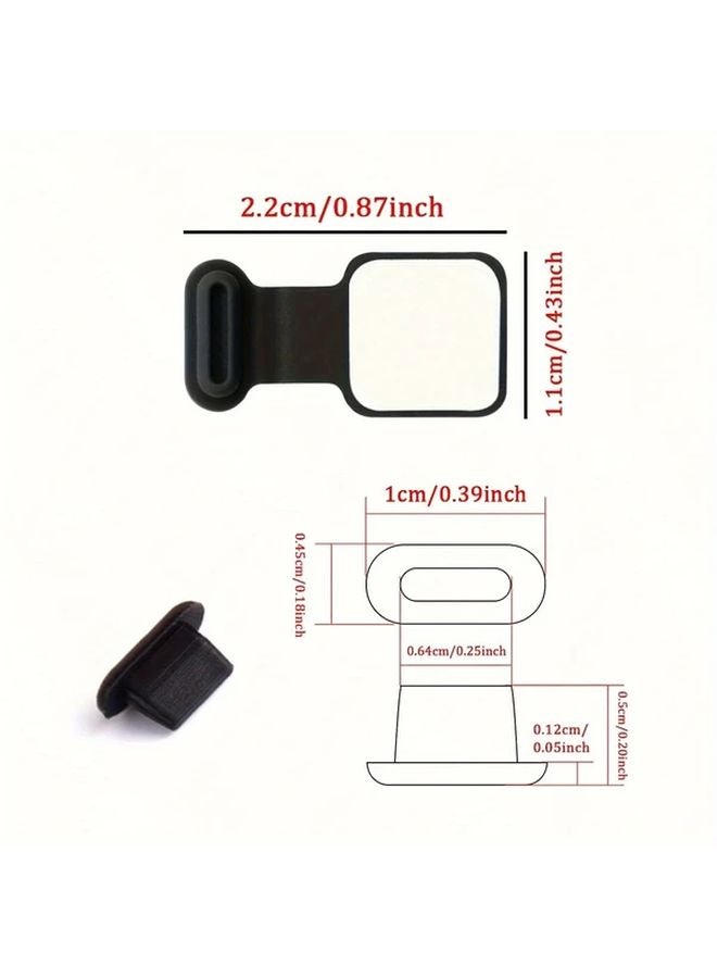 10 قطعة من سدادات السيليكون السوداء المضادة للفقد لمنافذ Type C و Apple لحماية الأجهزة المحمولة - Image 3