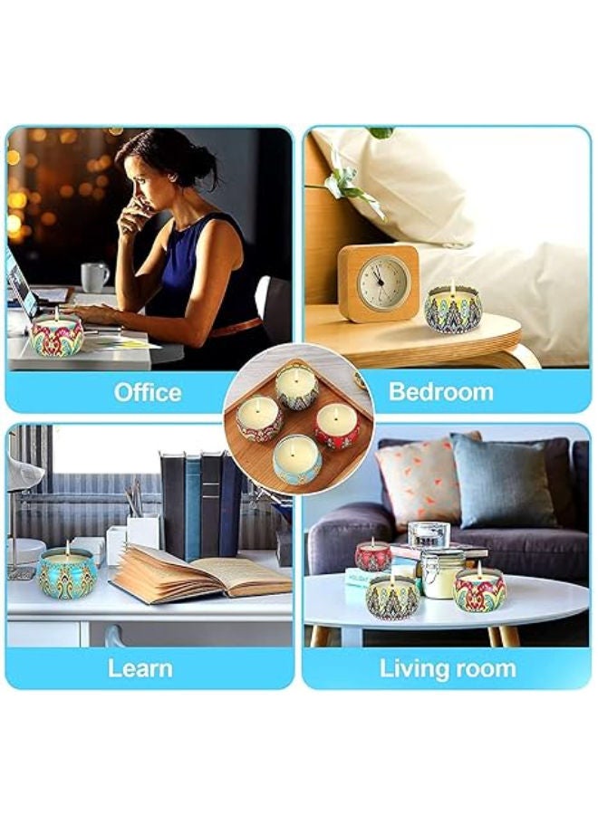 مجموعة هدايا شموع الشاي المعطرة من ماندالا - عبوة من 4 قطع - Image 4