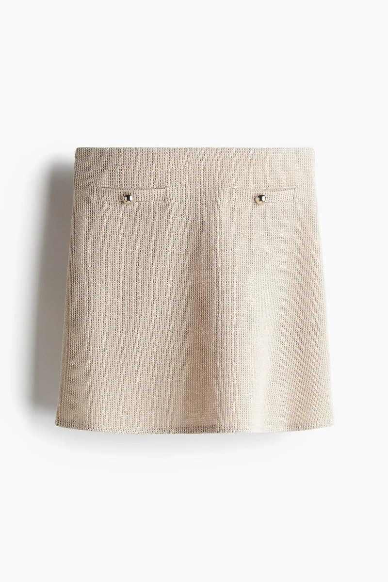H&M Textured-Knit Mini Skirt