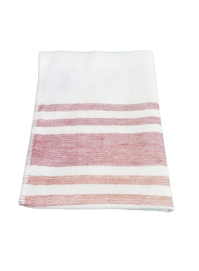 IPPINKA Senshu Japanese Towel, Ultra Soft, Quick-Drying, Two-Tone End Stripes, Red (Wash/Face Towel) - Image 1