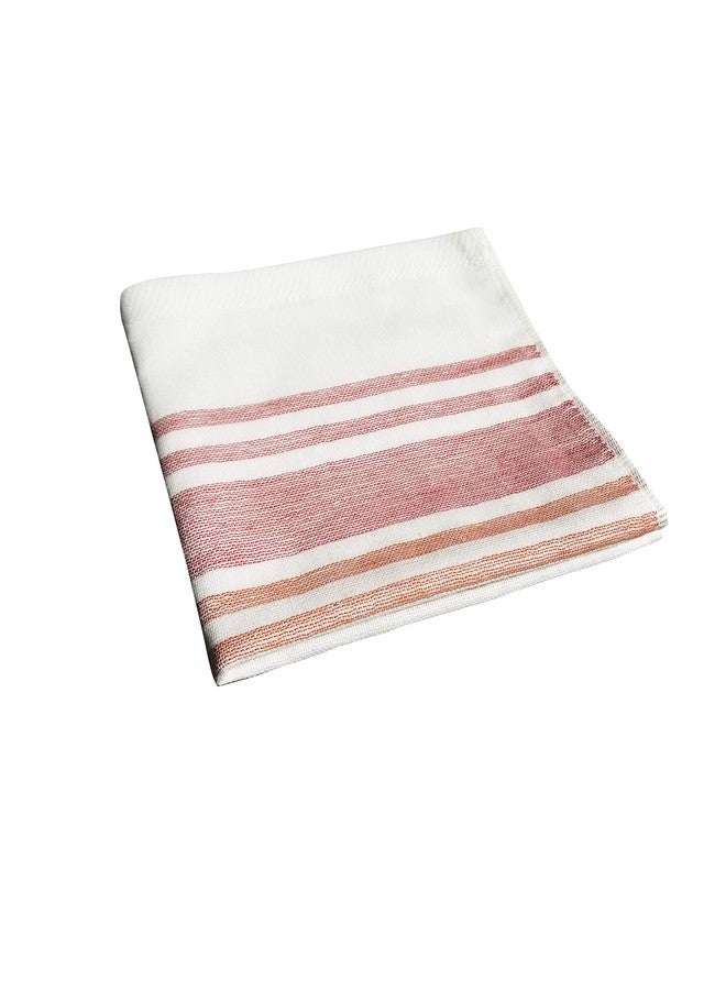 IPPINKA Senshu Japanese Towel, Ultra Soft, Quick-Drying, Two-Tone End Stripes, Red (Wash/Face Towel) - Image 2