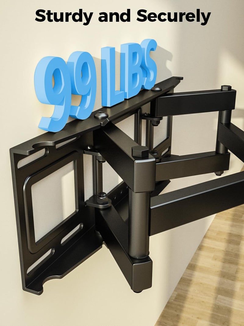 USX STAR UL Listed Full Motion TV Wall Mount for Most 32-70 inch TVs, Wall Mount TV Bracket for 40 50 55 65 inch tv with Smooth Swivel, Tilt, Extension, Level-Has Hardware & Drill Template - Image 2
