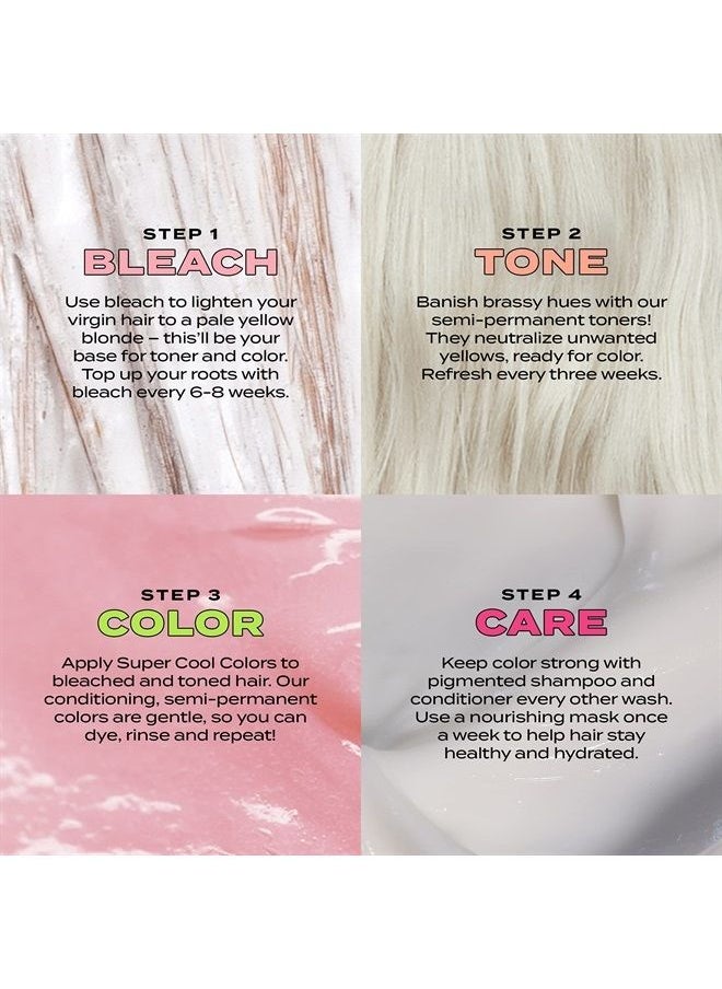 BLEACH LONDON - BLEACH LONDON Champagne Super Toner Kit - Yellow Brass Removing, Color Depositing Formula For Champagne Blonde Base, For Blonde Hair & Post Bleached Hair, Vegan, Cruelty Free, Ammonia Free - Image 1