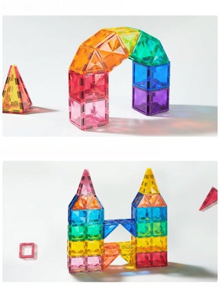 🔷Magnetic Blocks Set for Kids, 60PCS Magnetic Building Blocks Toys with Large Size Pieces, STEM Educational Construction Set for 3D Creative Play Age 3+🌈 - view 3