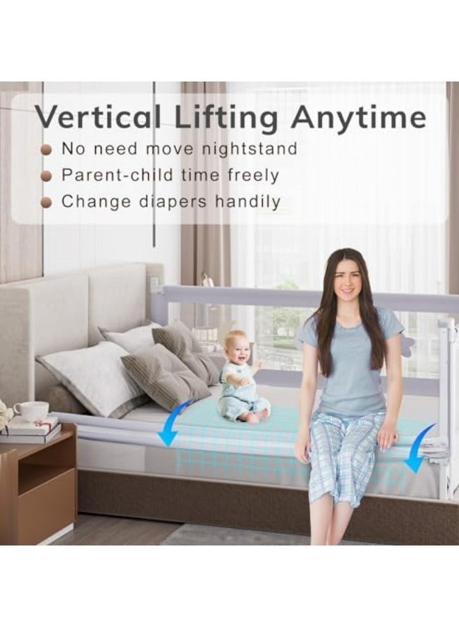 1-Piece Toddler Bed Rails for Crib Foldable Bed Rail for Toddlers Adjustable Baby Rail Guard Portable Bed Rails Guard Bumper for Kids - Image 5