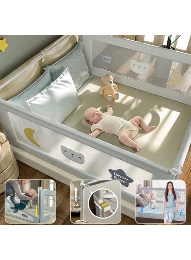 1-Piece Toddler Bed Rails for Crib Foldable Bed Rail for Toddlers Adjustable Baby Rail Guard Portable Bed Rails Guard Bumper for Kids - Image 1