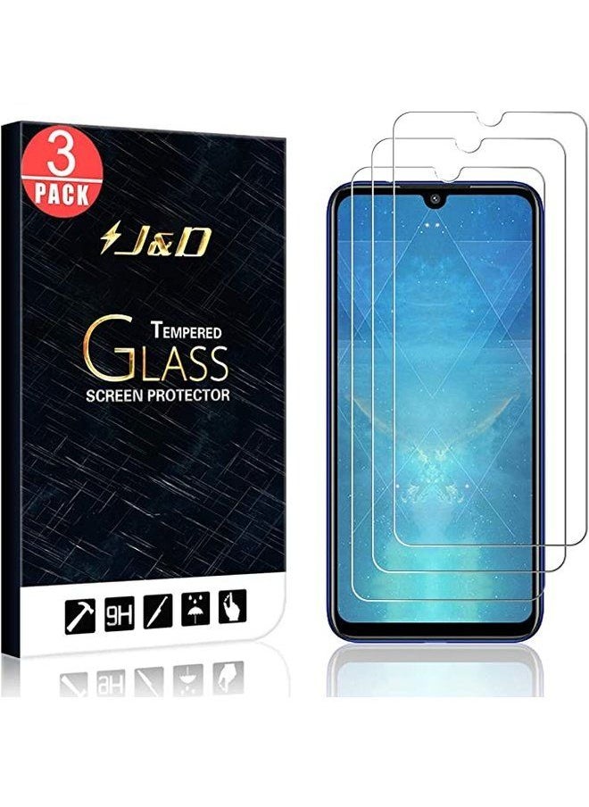 J&D Compatible for 3-Pack Redmi Note 7/Redmi Note 7 Pro Glass Screen Protector, [Tempered Glass] [Not Full Coverage] Ballistic Glass Screen Protector for Xiaomi Redmi Note 7 Screen Protector