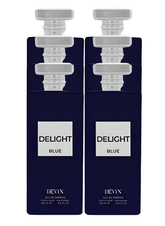 6 Pieces Delight Blue Perfume For Men 100ml EDP