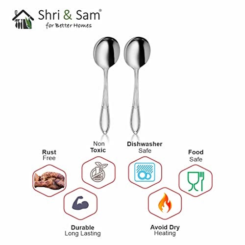 Shri & Sam Stainless Steel Spark Serving Spoon,2 Pieces - Image 5