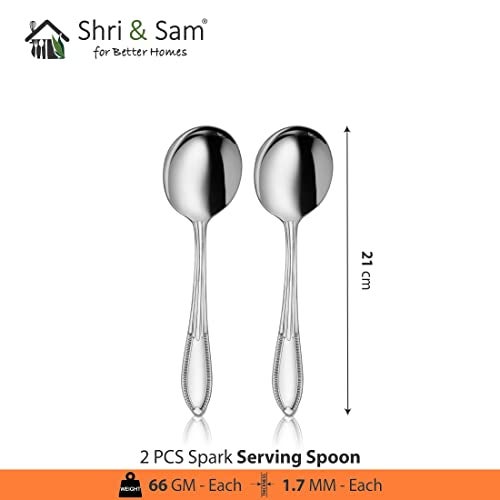 Shri & Sam Stainless Steel Spark Serving Spoon,2 Pieces - Image 2