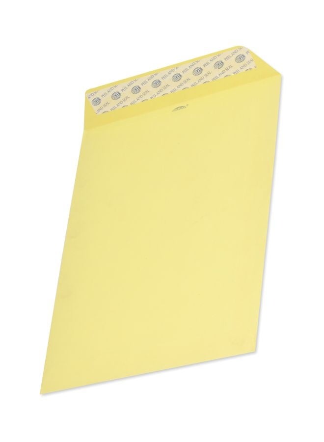 FIS Pastel Color Envelopes, 80 GSM, C5 (229 x 162mm), Peel & Seal, Yellow, Pack of 50 - Image 1