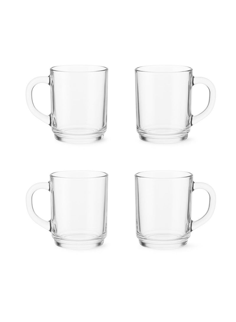 كوب شاي زجاجي بمقبض  4 قطع - شفاف - Image 1