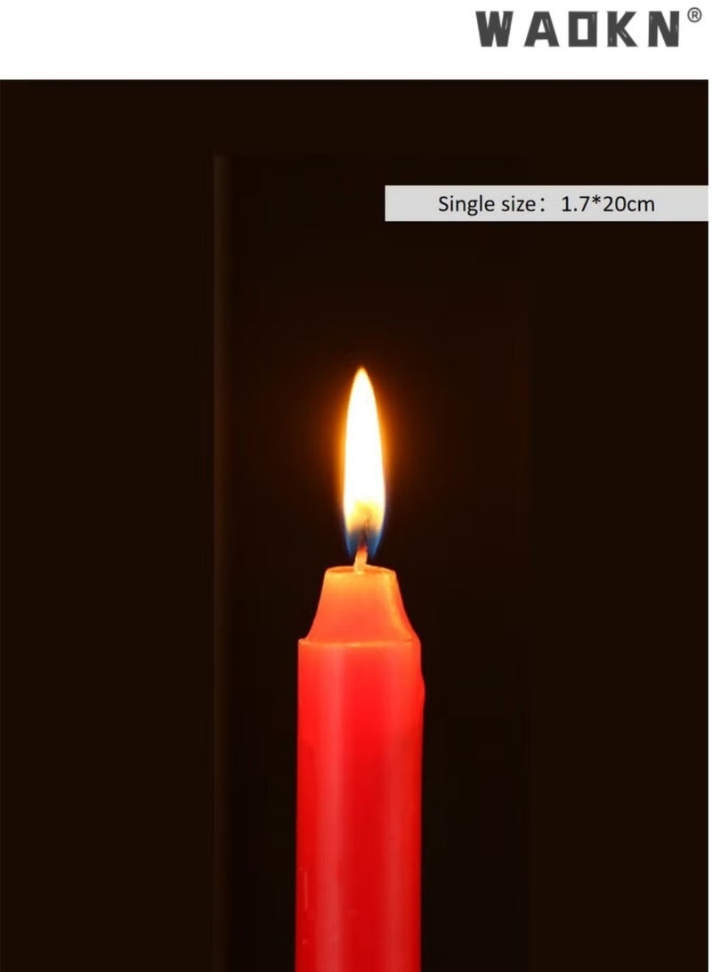 كيلا 10 مجموعات من شموع الإضاءة المنزلية، شمعة طويلة بدون دخان، قطر 1.7 × 20 سم، يمكن أن تحترق لمدة 6 ساعات تقريبًا، بدون رائحة، ديكور منزلي لحفلات الزفاف وأعياد الميلاد وحفلات الزفاف وديكور المنزل، حوامل الشموع - Image 2