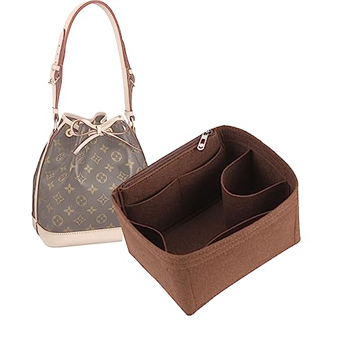 Lckaey Purse Organizer insert for LV NOE BB Petit NOE NM storage bag Organizer With Zipped pocket Y059coffee-Medium - Image 1
