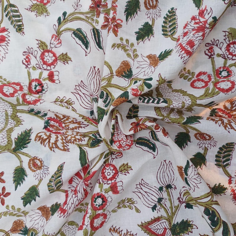 ETailor Indian Handmade Ethnic 100 Cotton Running Hand Block Print Natural Fabric for Dressmaking Sewing Crafting Upholestry Fabric by The Yards MulticolorDesign1 1 Yards - Image 3