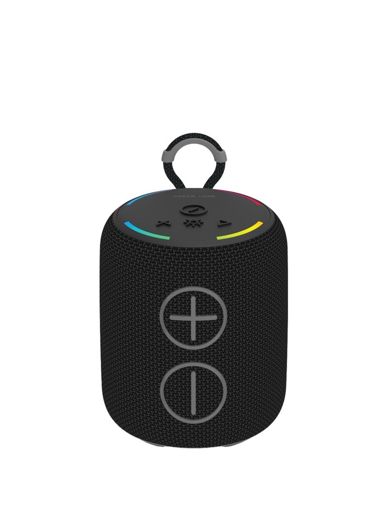 GREEN LION Porto Wireless Speaker / 1200mAh Battery Capacity / Extra Bass / IPX6 Water Resistant/ RGB Light / Type-C Charging Port / 10m Bluetooth Distance - Black - Image 1