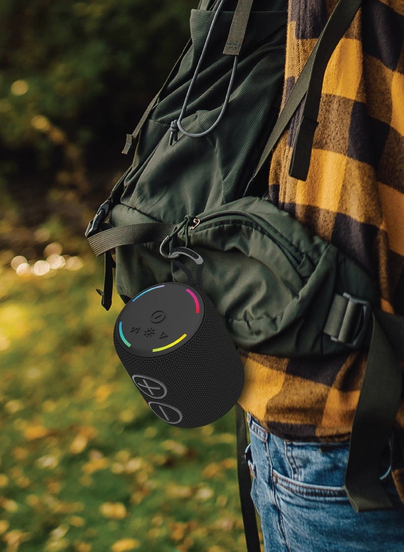 GREEN LION Porto Wireless Speaker / 1200mAh Battery Capacity / Extra Bass / IPX6 Water Resistant/ RGB Light / Type-C Charging Port / 10m Bluetooth Distance - Black - Image 2