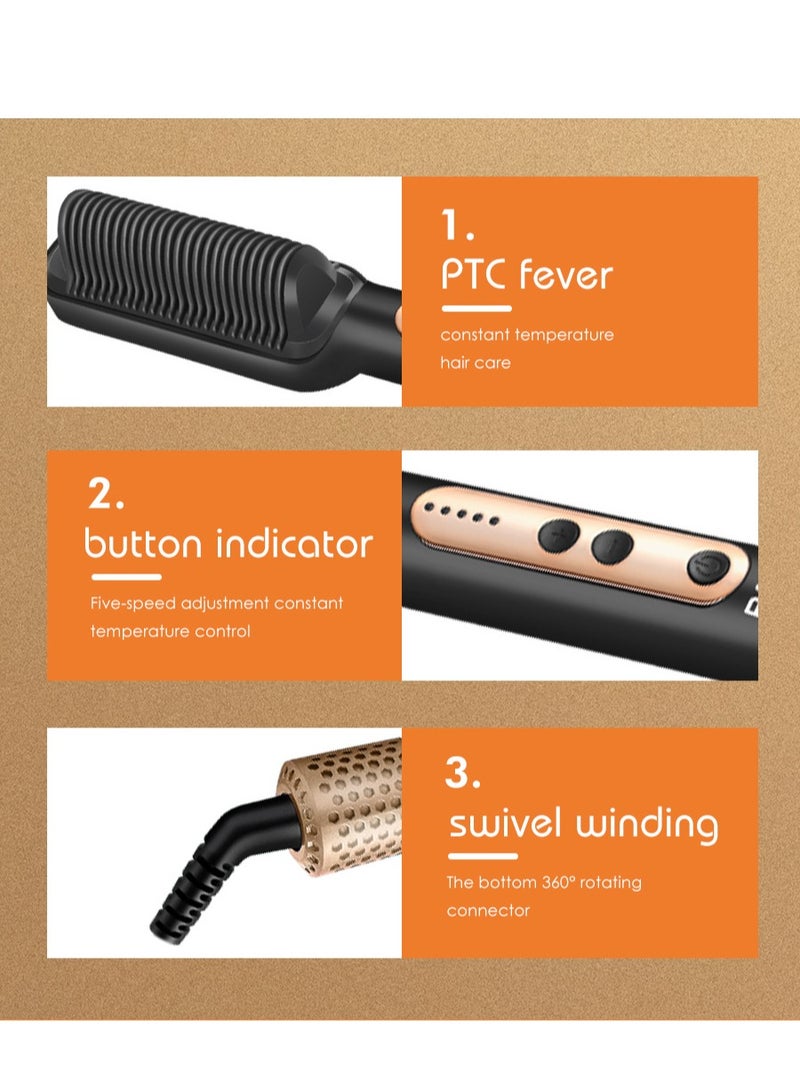 آر إيه أف فرشاة تصفيف الشعر المهنية للسيدات، مملس الشعر (أسود) فرشاة تصفيف الشعر المستقيم. - Image 5