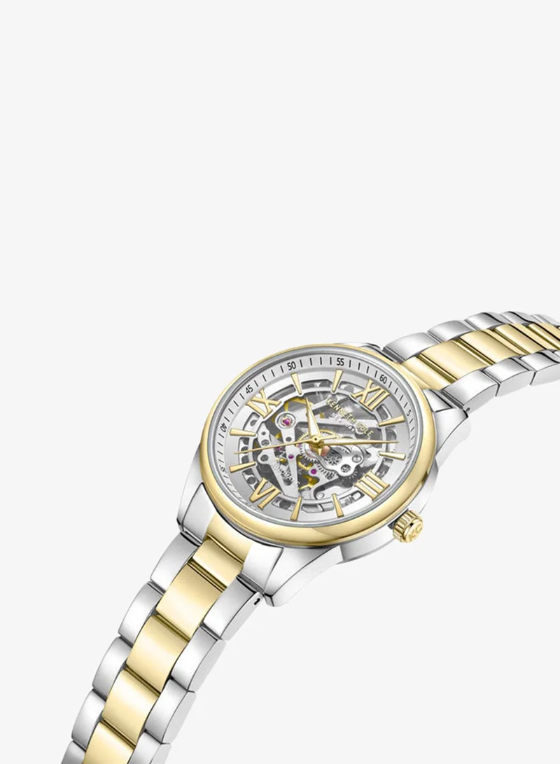 كينيث كول نيو يورك Silver Dial Stainless Steel Bracelet Multifunction Watch for Women, 36mm