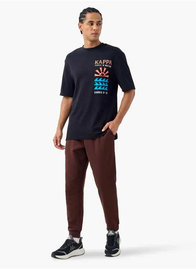 Kappa Kappa Embroidered Joggers with Drawstring Closure and Pockets