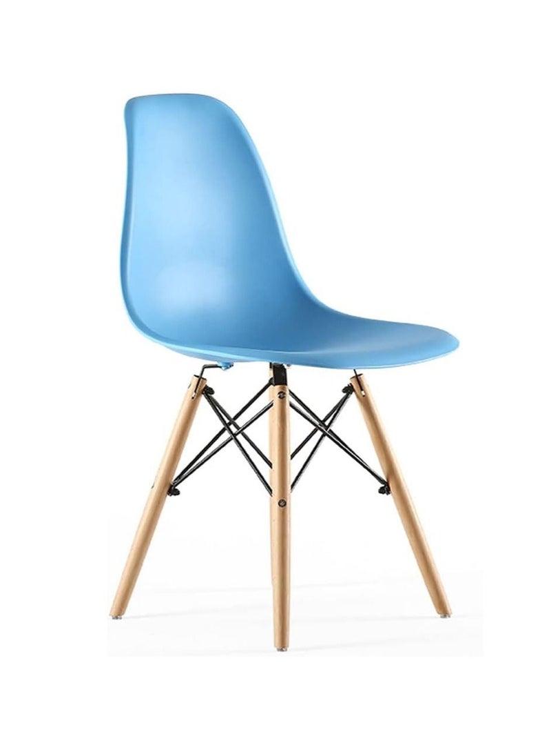ماركة غير محددة كراسي جانبية لتناول الطعام حديثة ، كرسي مكتب بسيط ، كرسي صالة شل ، كرسي Eames Style ، مع أرجل خشبية ومقعد بلاستيكي  - Image 1