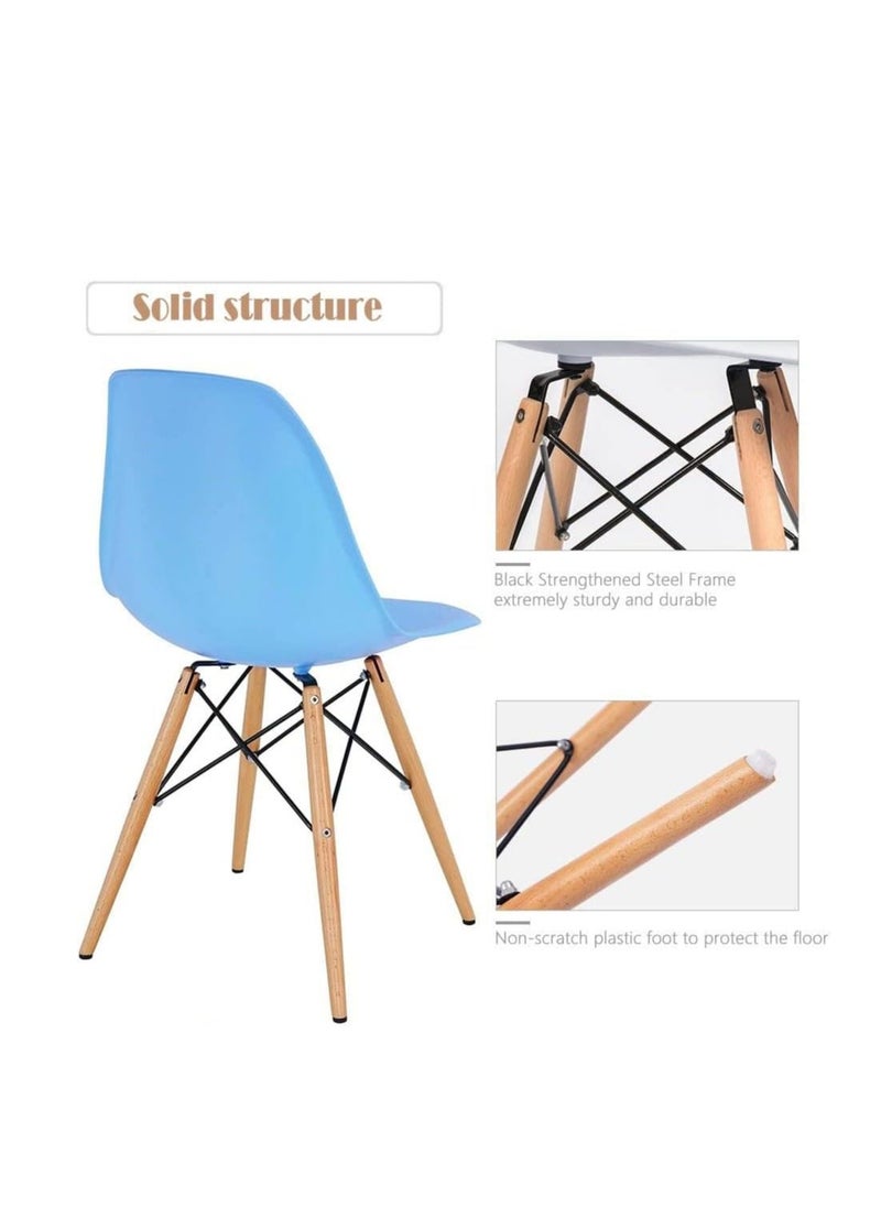 ماركة غير محددة كراسي جانبية لتناول الطعام حديثة ، كرسي مكتب بسيط ، كرسي صالة شل ، كرسي Eames Style ، مع أرجل خشبية ومقعد بلاستيكي  - Image 5