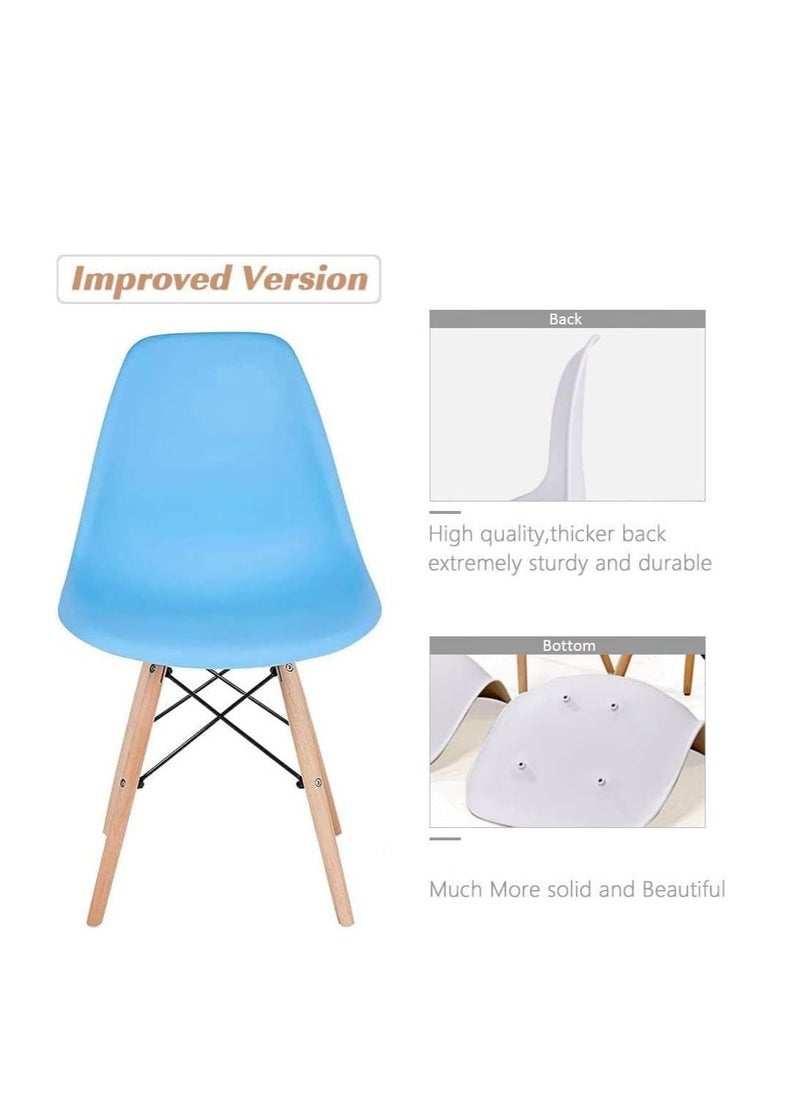ماركة غير محددة كراسي جانبية لتناول الطعام حديثة ، كرسي مكتب بسيط ، كرسي صالة شل ، كرسي Eames Style ، مع أرجل خشبية ومقعد بلاستيكي  - Image 4