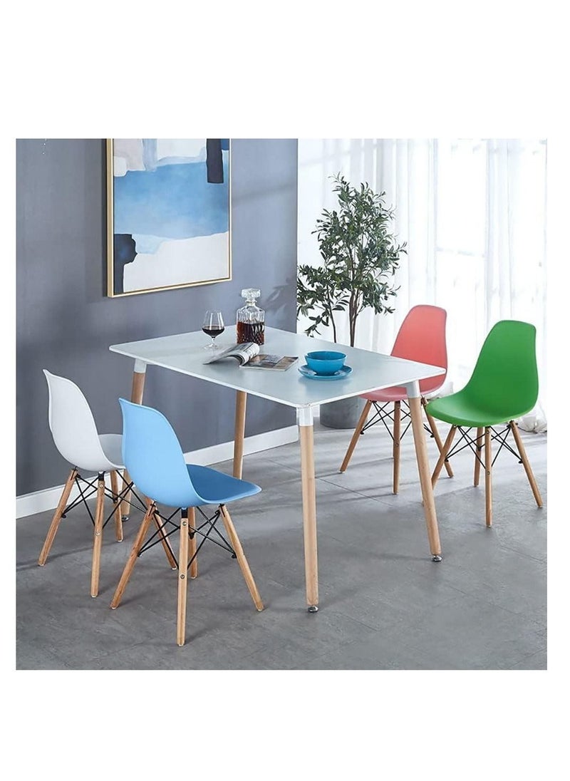 ماركة غير محددة كراسي جانبية لتناول الطعام حديثة ، كرسي مكتب بسيط ، كرسي صالة شل ، كرسي Eames Style ، مع أرجل خشبية ومقعد بلاستيكي  - Image 2