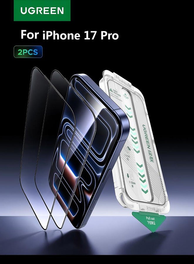 يو جرين واقي شاشة آيفون ١٧ برو، حماية كاملة، قطعتان مع طقم محاذاة تلقائية، شفاف للغاية، مقاوم للخدش، حماية عسكرية، سهل التركيب، مضاد لبصمات الأصابع، غشاء خالٍ من الفقاعات - Image 1