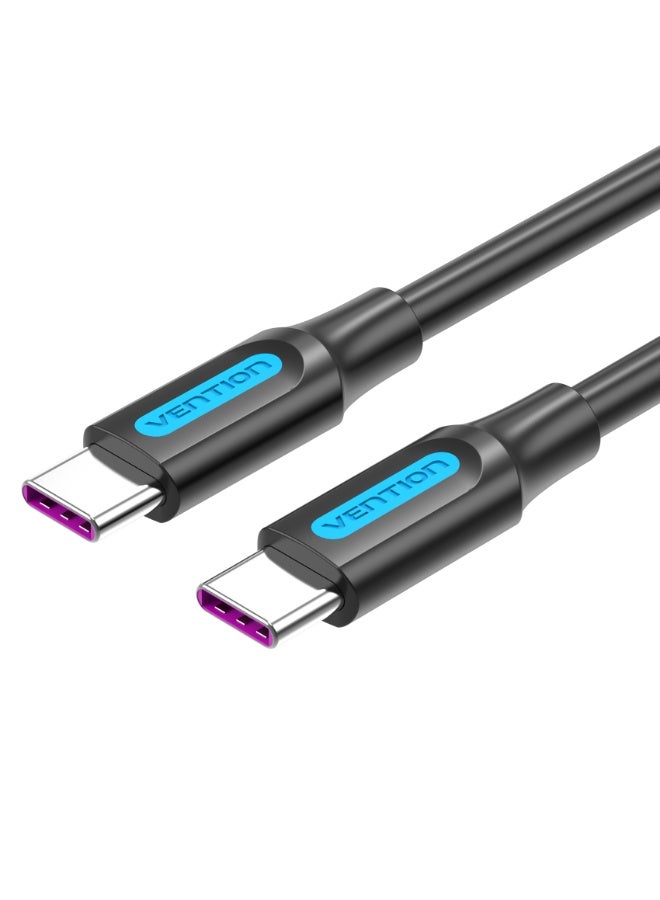VENTION USB 2.0 C Male to C Male  5A Cable 0.5M Black PVC Type Model # COTBD - Image 1