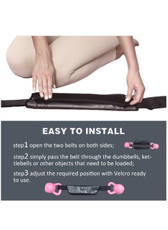 Generic Hip Thrust Belt, Hip Belt Pads for Glute Workout,  Dumbbell Gravity Workout, with Dumbbells Kettlebells for Lunges Reverse Squat（Black）  - Image 2