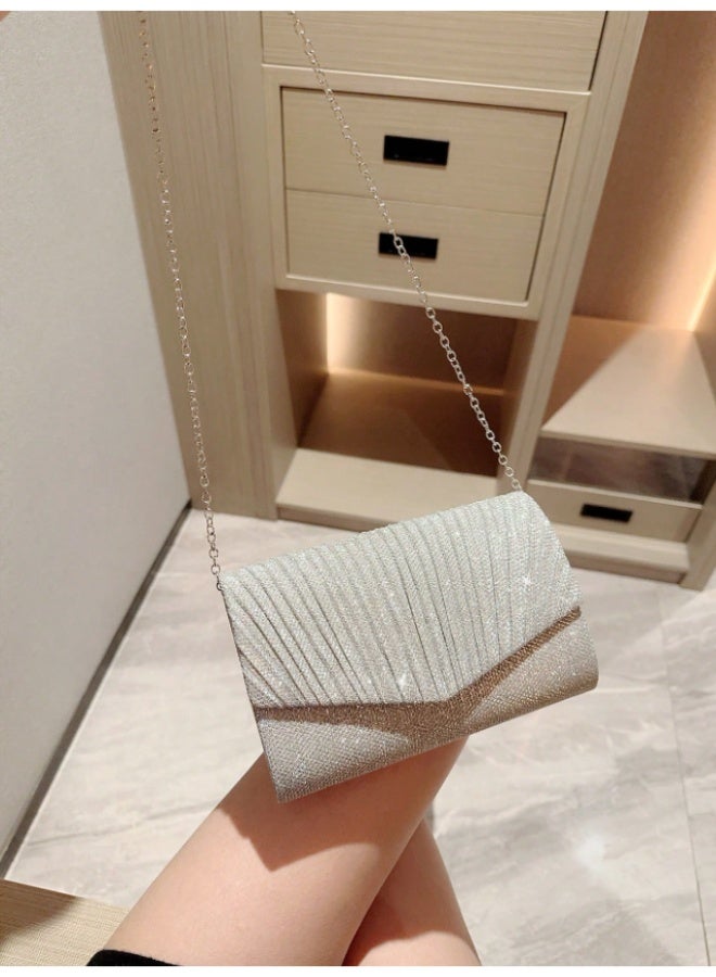 MHD Mini Metallic Glitter Flap Box Bag - Luxury Minimalist Clutch, Perfectly Matching With Bridal Party, Prom Bag For Party, Clutch Bag For Wedding - Image 3