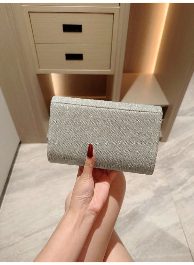 MHD Mini Metallic Glitter Flap Box Bag - Luxury Minimalist Clutch, Perfectly Matching With Bridal Party, Prom Bag For Party, Clutch Bag For Wedding - Image 2