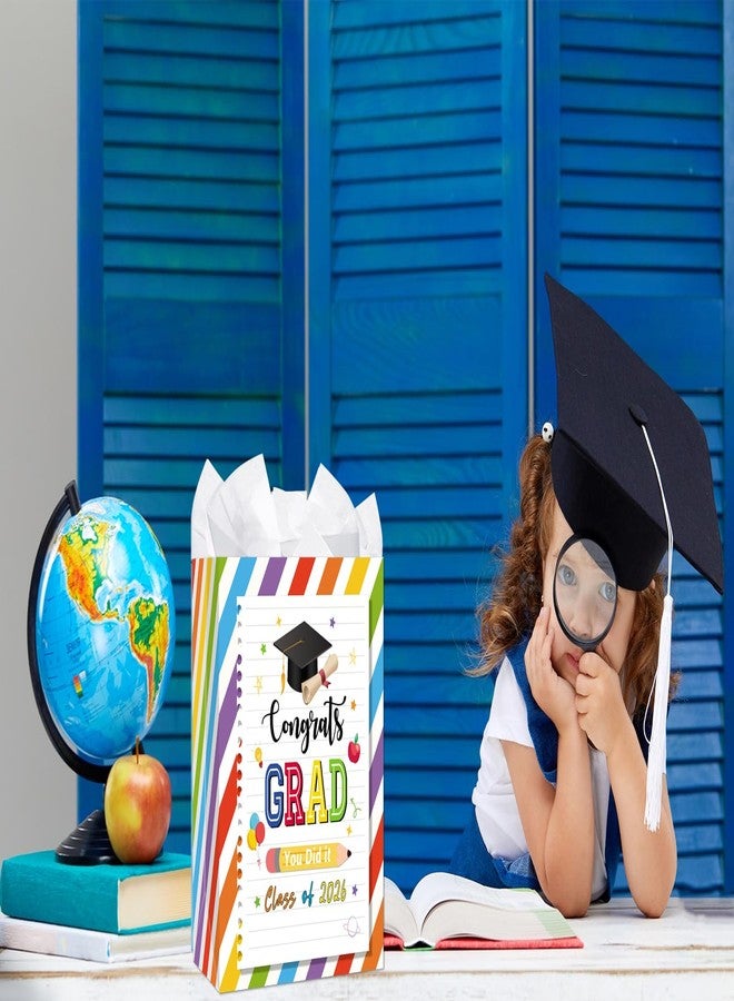 حقائب هدايا تخرج رياض الأطفال من هيينشين، مزودة بمقبض، دفعة 2026، حقائب هدايا تخرج ما قبل الروضة للأطفال من الجنسين، تهانينا يا خريج، لقد فعلتها! حقيبة ورقية مع منديل ورقي، لوازم حفلات التخرج - Image 2