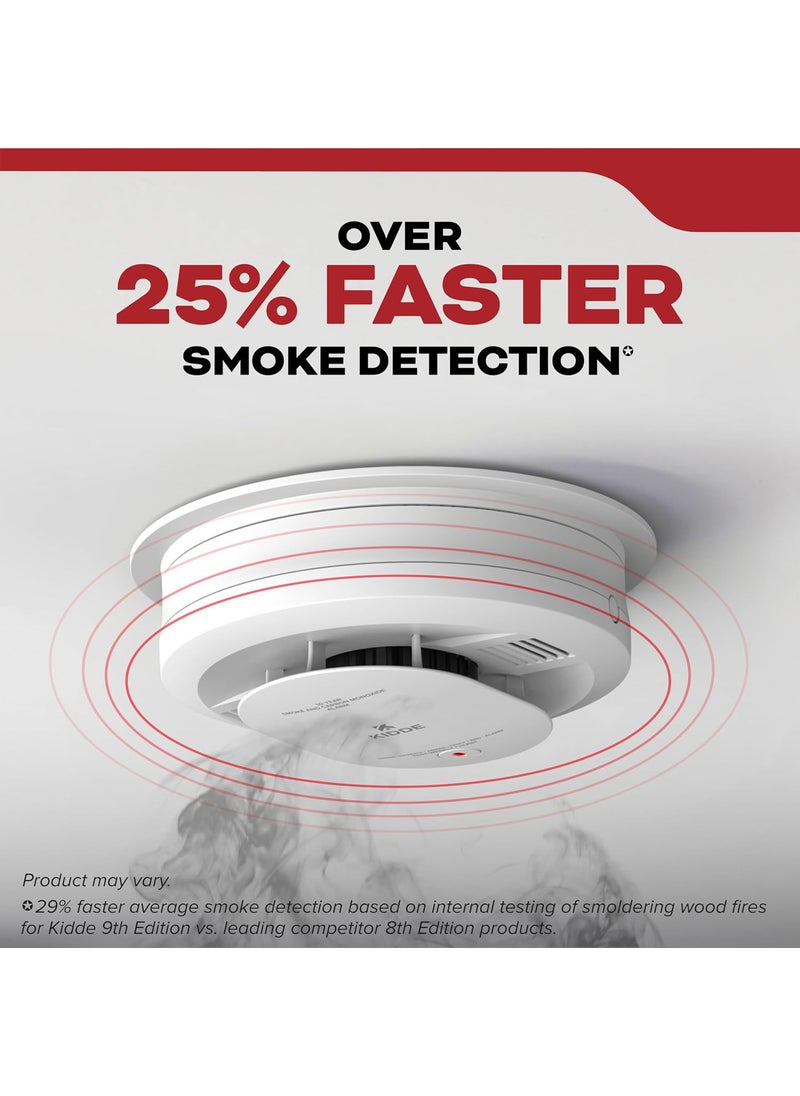 Kidde Kidde Hardwired Smoke Detector AA Battery Backup Interconnectable LED Warning Light Indicators 2 Pack  - Image 2
