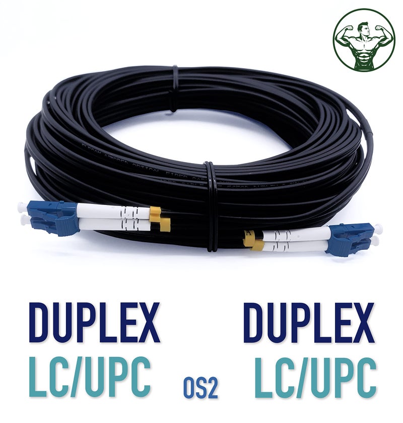 Elfcam® - 10m/32.8ft Outdoor and Indoor Shielded Armored Fiber Optic Cable LC/UPC to LC/UPC OS2 Singlemode Duplex 9/125μm LSZH, Black 10 Meters - Image 3