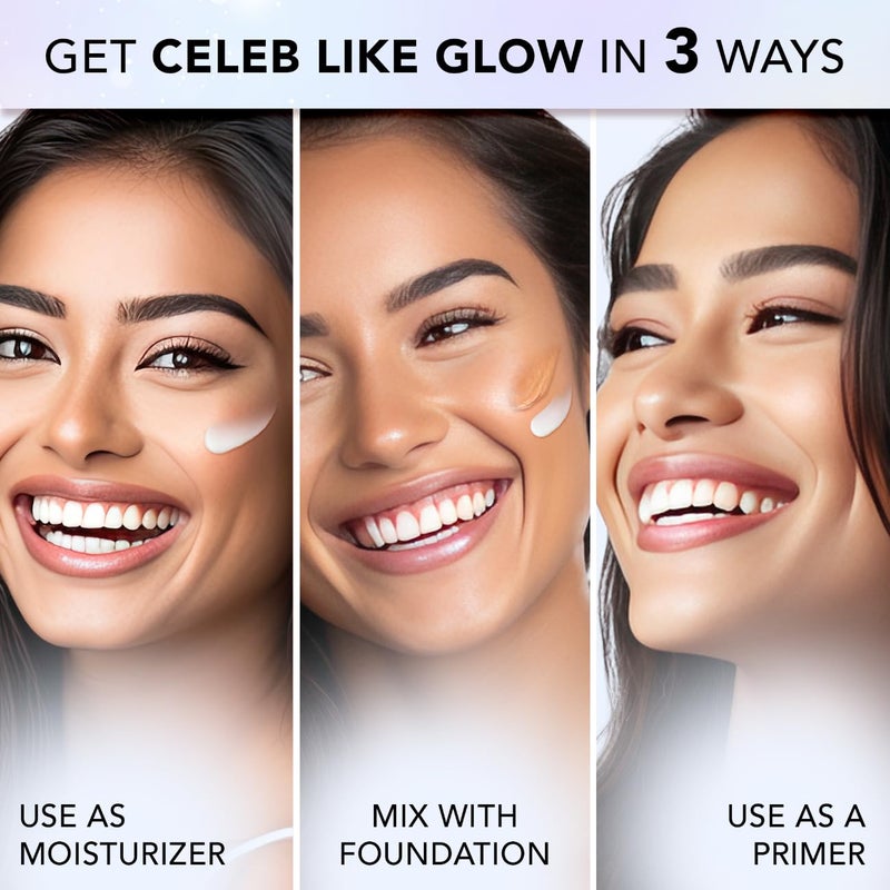 Facescanada كريم ستروب من فيس كندا فضي 30 مل برايمر هايلايتر مرطب زبدة الشيا حمض الهيالورونيك ترطيب مكثف بشرة خالية من العيوب متألقة رطبة قاعدة مكياج مضيئة متلألئة - Image 3